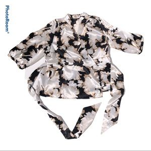 Lane Bryant Wrap silky Blouse in floral print